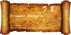 Trummer Barbara névjegykártya